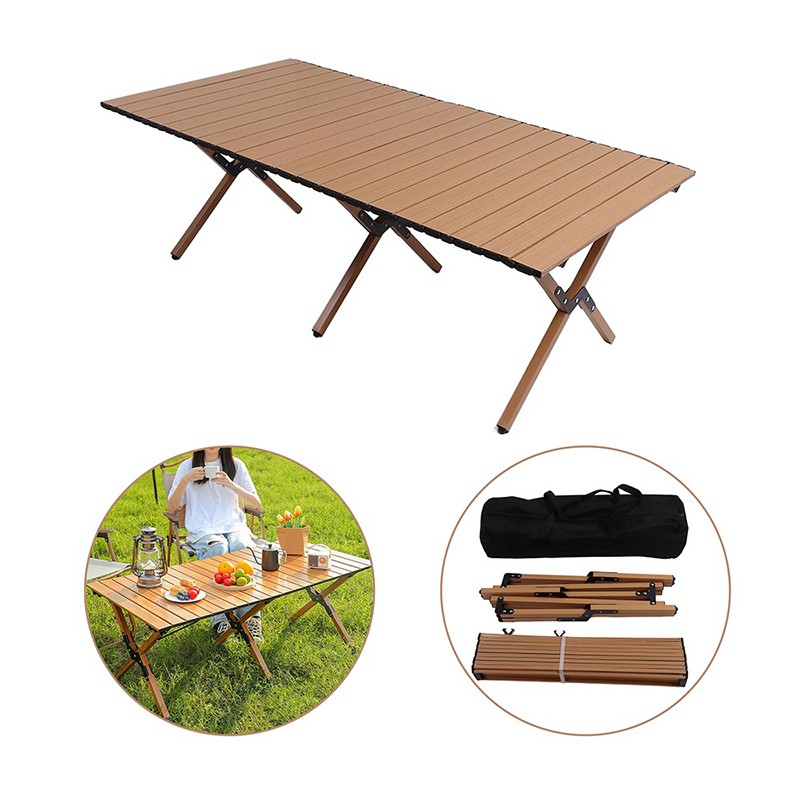 Tekəkərəkli Qatlanabilən Piknik Masası Açıq Hava İstifadəsi Üçün Uygun Daşıma Çantalı Masa
